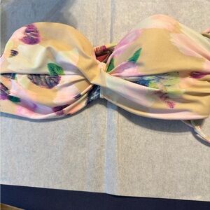 Victoria's Secret Beach Twist Front Pink Floral Bandeau Padded Bikini Top